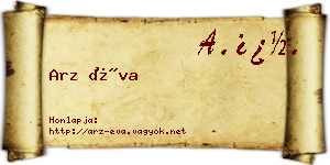 Arz Éva névjegykártya